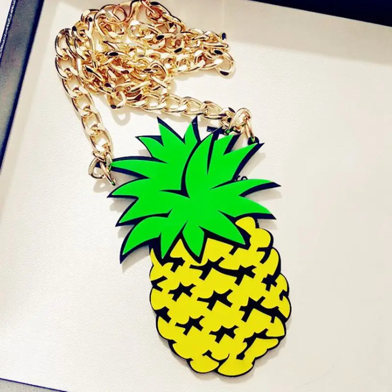 Acrylic Fruit Big Pineapple Necklace Night Club Exaggerated Women Choker Chain Pendant Necklace
Acrylic Fruit Big Pineapple Necklace Night Club Exaggerated Women Choker Chain Pendant Necklace