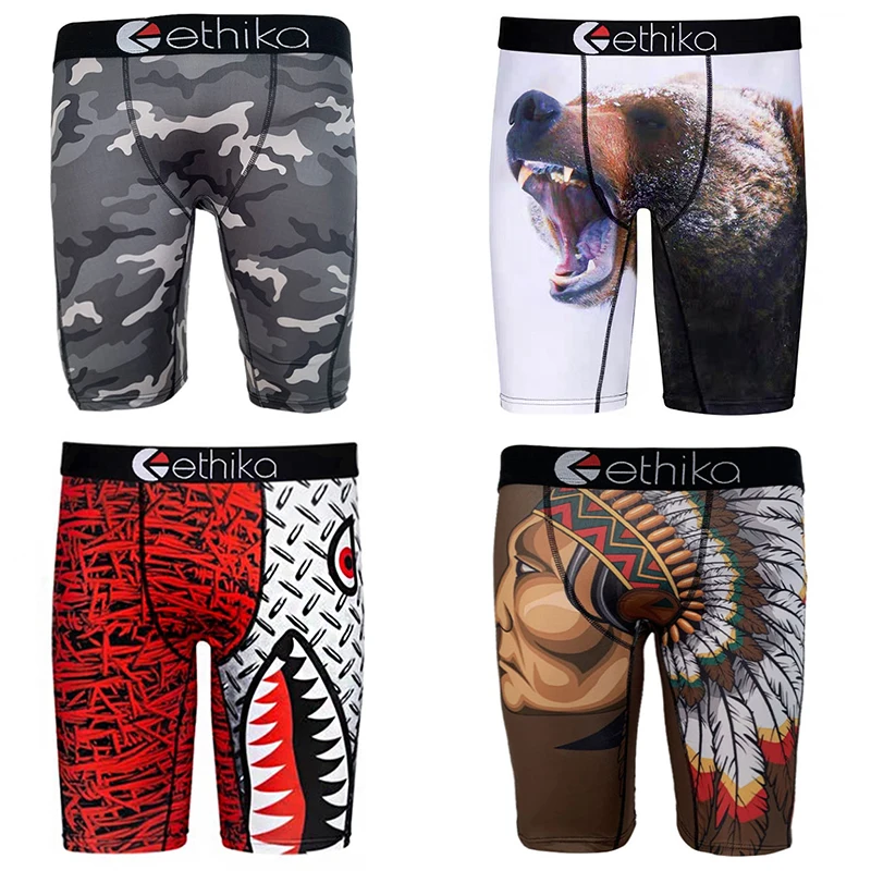 Мужские облегающие боксеры Ethika с камуфляжным принтом акулы, Мультяшные сексуальные мужские спортивные боксеры, шорты Ethika 
Мужские облегающие боксеры Ethika с камуфляжным принтом акулы, Мультяшные сексуальные мужские спортивные боксеры, шорты Ethika