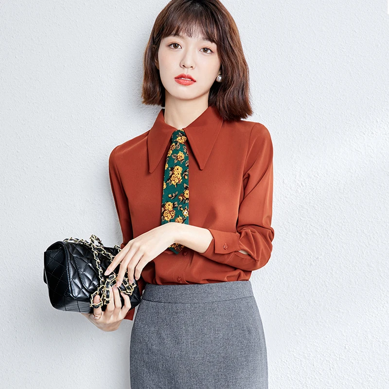 Women's Blouses Long Sleeve Blusas Solid Color Casual Shirt Korean Fashion New Tops Lapel Chiffon Comfortable Houthion
Women's Blouses Long Sleeve Blusas Solid Color Casual Shirt Korean Fashion New Tops Lapel Chiffon Comfortable Houthion