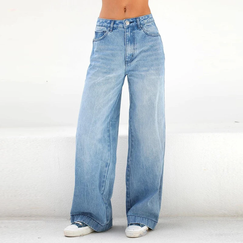 Casual Blue Baggy High Waist Jeans Women Oversized Wide Leg Denim Pants Streetwear Straight Mom Jeans Femme Grande Taille
Casual Blue Baggy High Waist Jeans Women Oversized Wide Leg Denim Pants Streetwear Straight Mom Jeans Femme Grande Taille