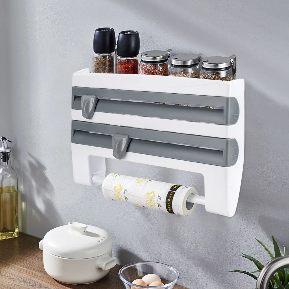 4 In 1 Kitchen Organizer Paper Towel Holder Cling Film Cutting Holder Sauce Bottle Tin Foil Paper Storage Rack Kitchen Shelf
4 In 1 Kitchen Organizer Paper Towel Holder Cling Film Cutting Holder Sauce Bottle Tin Foil Paper Storage Rack Kitchen Shelf