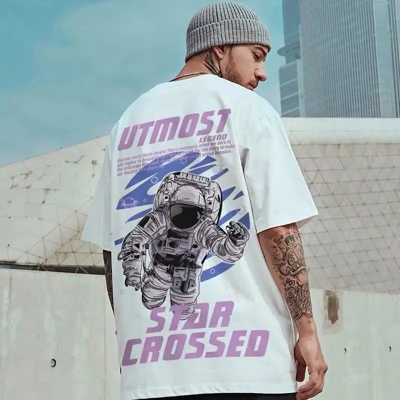 Oversize Fashion Brand Fat Men's 5XL Hip-hop Loose Short-sleeved T-shirt Astronaut Printed Half-sleeved Top
Oversize Fashion Brand Fat Men's 5XL Hip-hop Loose Short-sleeved T-shirt Astronaut Printed Half-sleeved Top