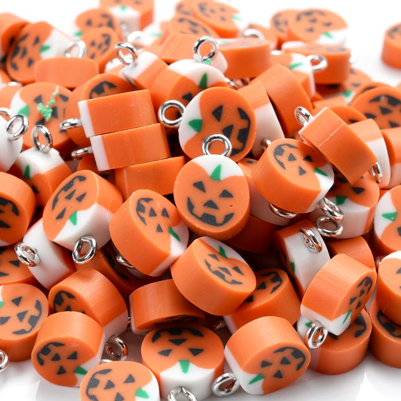 Orange Round Halloween Pattern Polymer Clay Pendant Beads 30Pcs Clay Spacer Beads For Jewelry Making DIY Handmade Accessories
Orange Round Halloween Pattern Polymer Clay Pendant Beads 30Pcs Clay Spacer Beads For Jewelry Making DIY Handmade Accessories