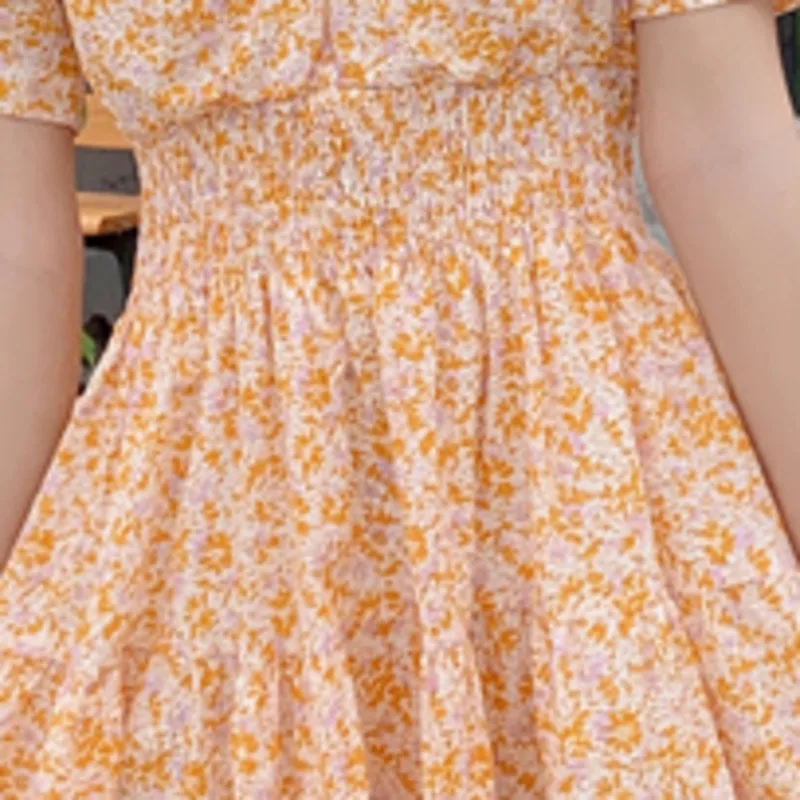 Vintage Floral Printing Women Summer Chiffon Dress Fashion Casual Elegant Short Sleeve Boho Beach Style Sundress 2021 Folds Robe
Vintage Floral Printing Women Summer Chiffon Dress Fashion Casual Elegant Short Sleeve Boho Beach Style Sundress 2021 Folds Robe