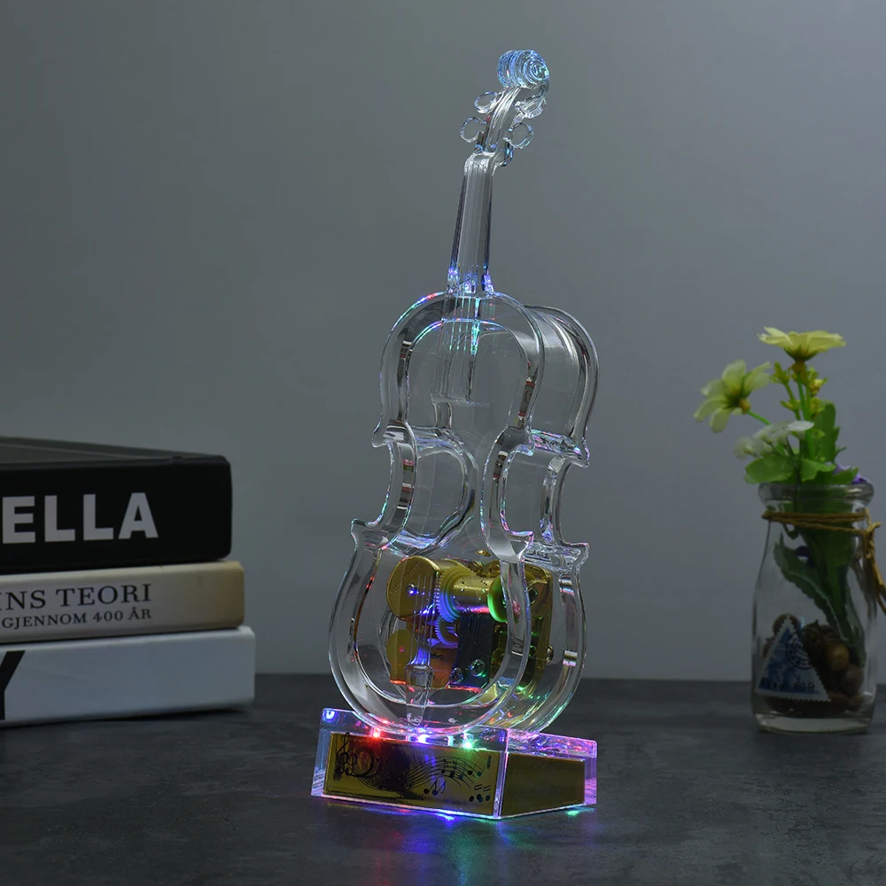 Mechanical Wind-up Violin Shape Music Box Classic Melody Transparent Acrylic Birthday Christmas New Year Festival Musical Gift
Mechanical Wind-up Violin Shape Music Box Classic Melody Transparent Acrylic Birthday Christmas New Year Festival Musical Gift