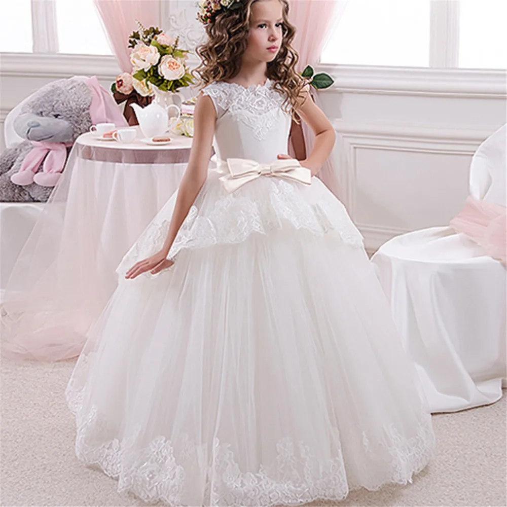 Flower Girls Dresses Lace Ball Gown Kids Party Gowns Jewel Neck Kids Formal Wear Bow Belt On Sale
Flower Girls Dresses Lace Ball Gown Kids Party Gowns Jewel Neck Kids Formal Wear Bow Belt On Sale
