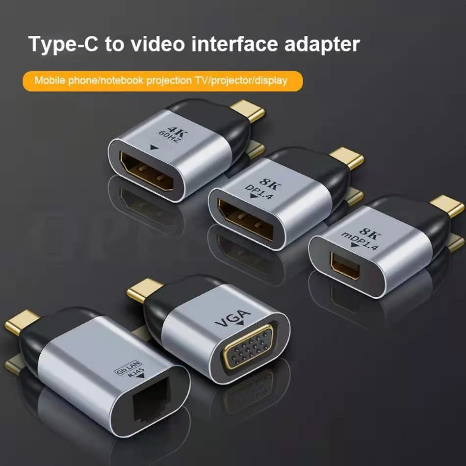 Type-C To VGA/RJ45/8K DP/Mini DP HD Video Converter 4K 60Hz For MacBook Huawei P30 P20 Samsung S10 HDMI-compatible USB C Adapter
Type-C To VGA/RJ45/8K DP/Mini DP HD Video Converter 4K 60Hz For MacBook Huawei P30 P20 Samsung S10 HDMI-compatible USB C Adapter