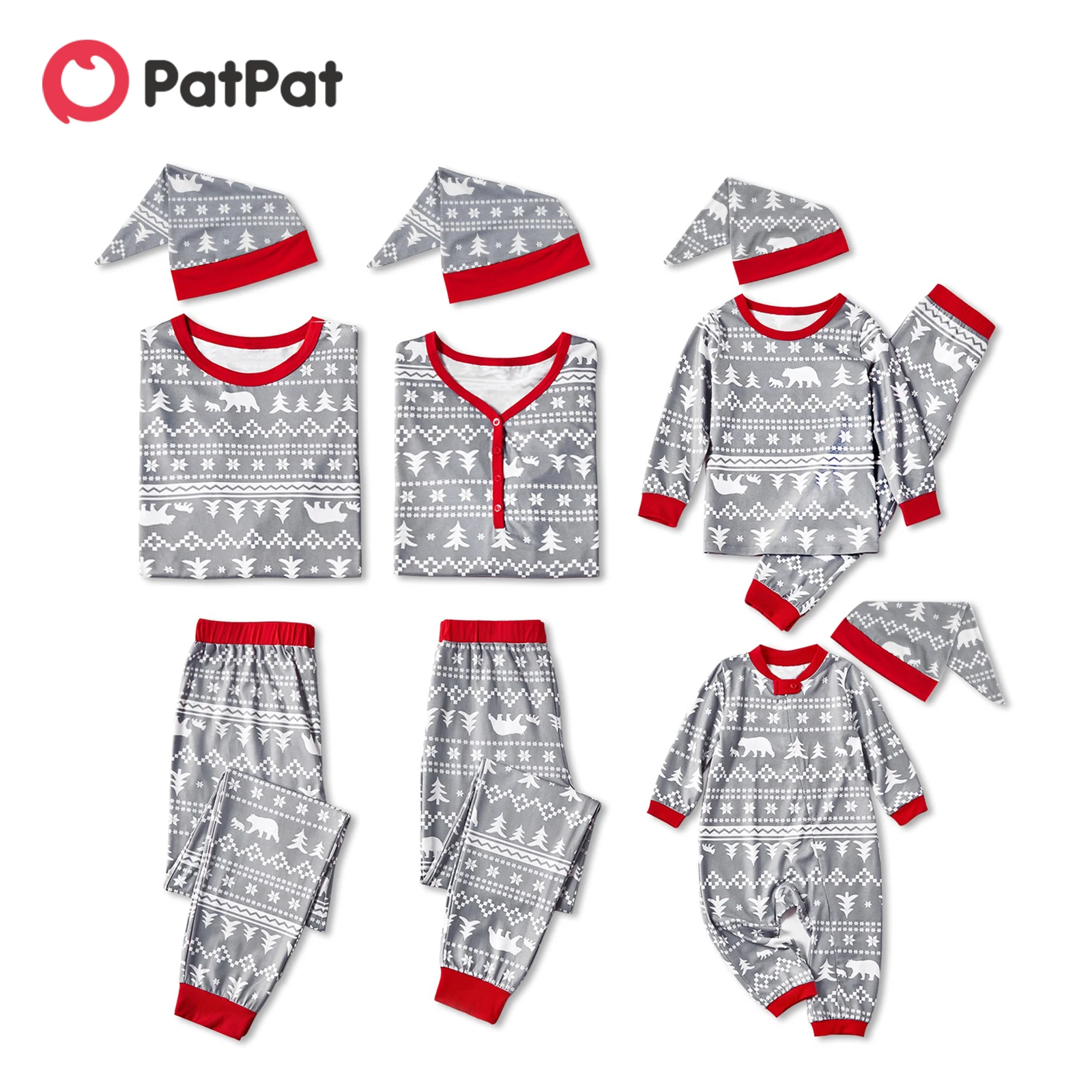 PatPat Рождественская тематика узорчатые Семейные сочетающиеся пижамные наборы с