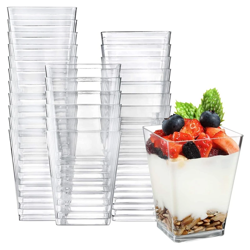 New 50 Pcs Mini Dessert Cups,Dessert Bowls Square Dessert Cups Clear Reusable Serving Cup For Dessert Pudding Mousse Party
New 50 Pcs Mini Dessert Cups,Dessert Bowls Square Dessert Cups Clear Reusable Serving Cup For Dessert Pudding Mousse Party