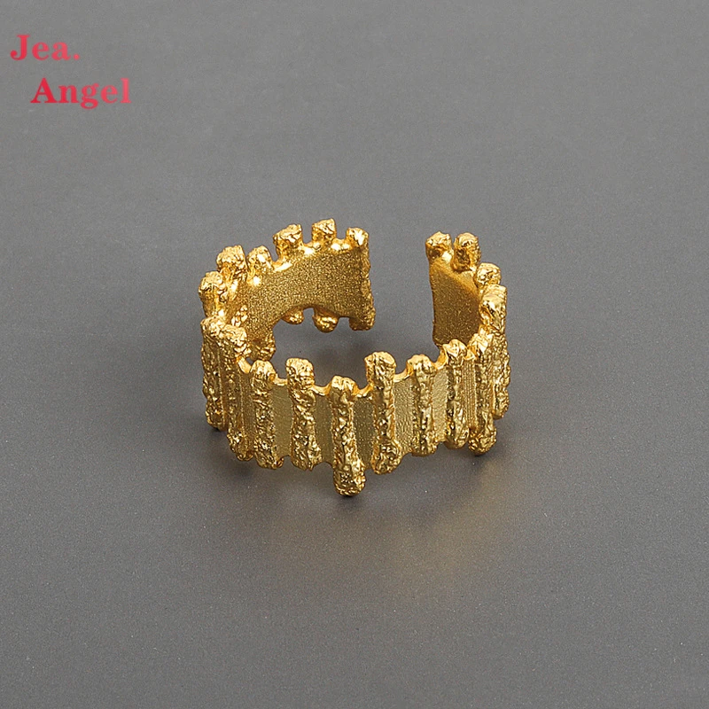 Jea.Angel INS минималистский узор из фольги, модный дизайн, женское регулируемое кольцо неправильной формы, украшения для вечеринки, подарки 
Jea.Angel INS минималистский узор из фольги, модный дизайн, женское регулируемое кольцо неправильной формы, украшения для вечеринки, подарки
