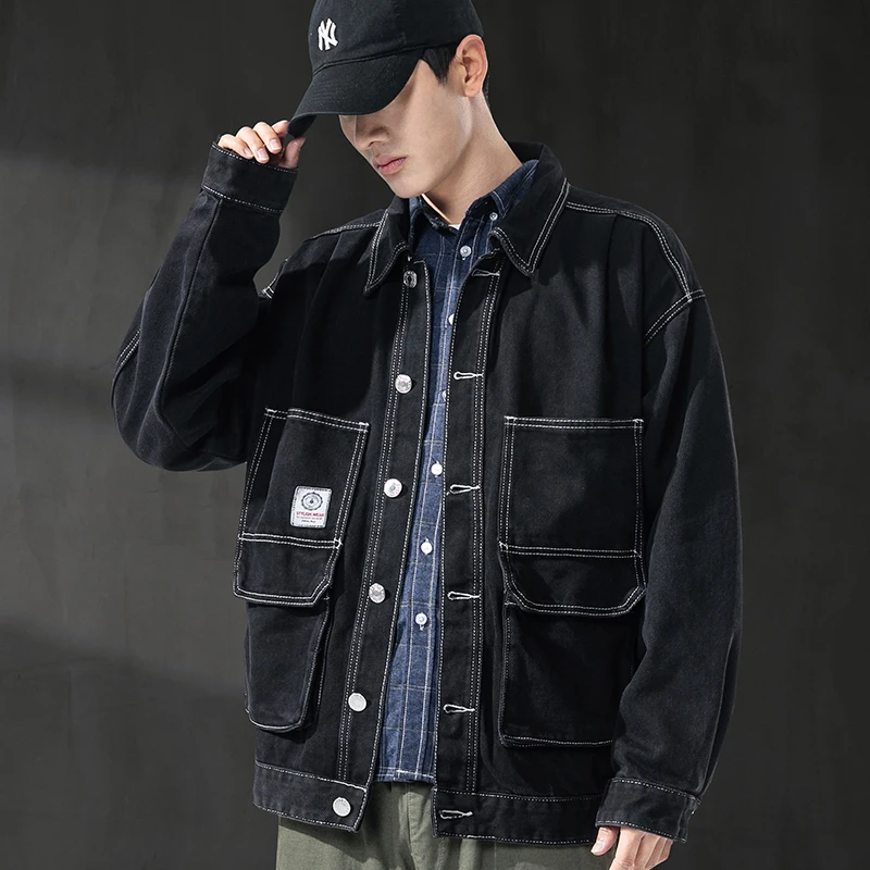 Unisex Casual Men Denim Cargo Jacket Overcoat Male Streetwear Womens Hip Hop Loose Jeans Coat cowboy
Unisex Casual Men Denim Cargo Jacket Overcoat Male Streetwear Womens Hip Hop Loose Jeans Coat cowboy
