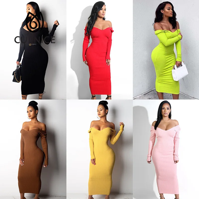 CUPNICE Long Sleeve V Neck Bodycon Ribbed Knit Dress Women 2021 Autumn Winter Fashion Solid Slim Casual Midi Female Clothing
CUPNICE Long Sleeve V Neck Bodycon Ribbed Knit Dress Women 2021 Autumn Winter Fashion Solid Slim Casual Midi Female Clothing