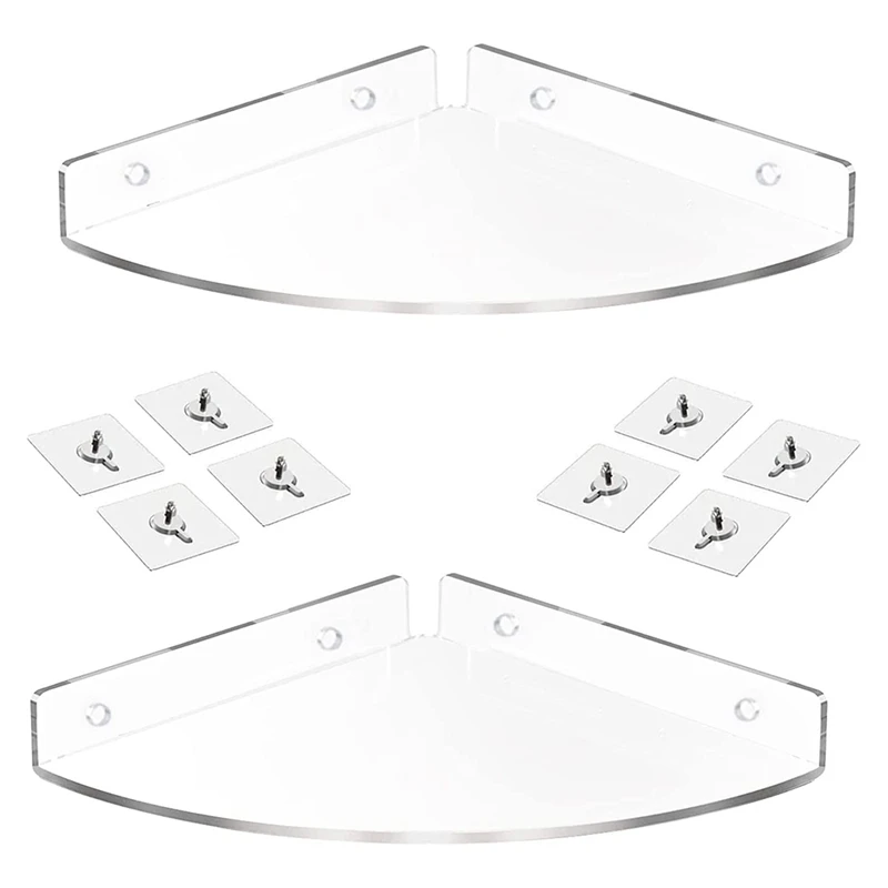 Acrylic Corner Shower Caddy, 2 Pack Adhesive Shower Corner Shelves for Wall Mounted No Drilling
Acrylic Corner Shower Caddy, 2 Pack Adhesive Shower Corner Shelves for Wall Mounted No Drilling