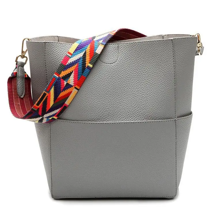 Women bucket Shoulder bag Large Color wide shoulder straps Women handbags pu leather messenger bags women's totes Shopping Bag
Women bucket Shoulder bag Large Color wide shoulder straps Women handbags pu leather messenger bags women's totes Shopping Bag