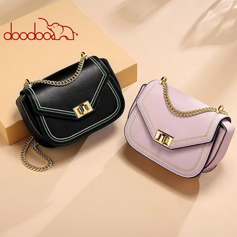 DOODOO Ladies Bag 2020 Spring and Summer New Fashion Cowhide Shoulder Messenger Bag Casual Wild Chain Small Square Bag
DOODOO Ladies Bag 2020 Spring and Summer New Fashion Cowhide Shoulder Messenger Bag Casual Wild Chain Small Square Bag
