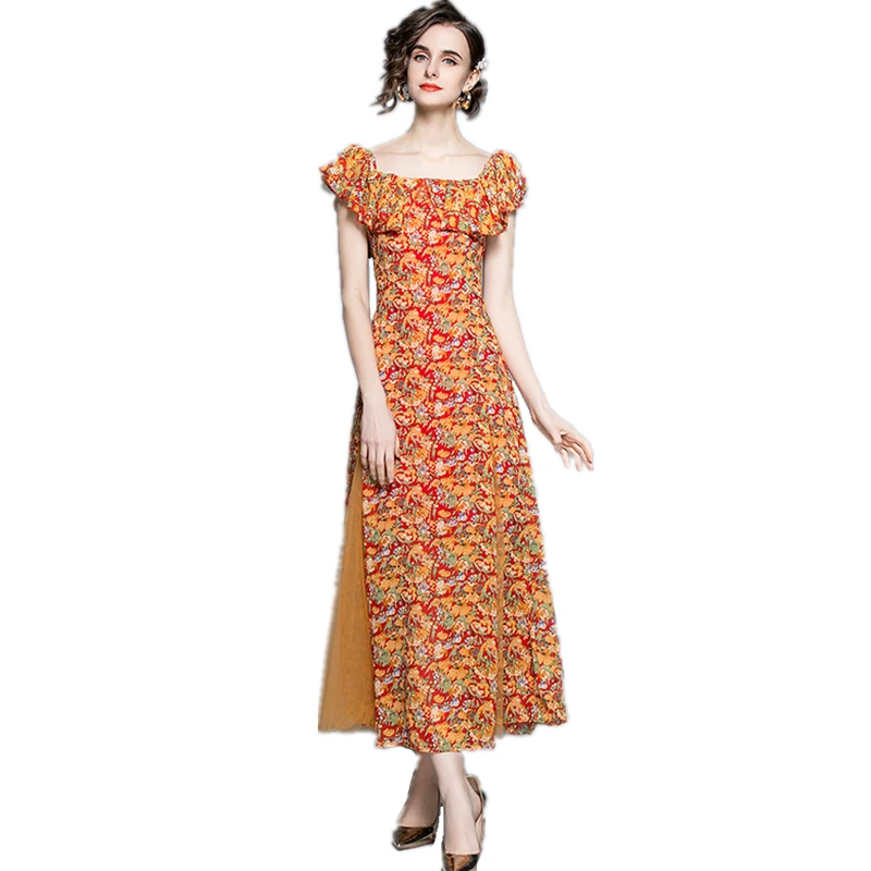2021 New Summer Women Bohemian Long Dress two ways to wear High Quality Mesh Patchwork Big Hem Floral Strap Dress
2021 New Summer Women Bohemian Long Dress two ways to wear High Quality Mesh Patchwork Big Hem Floral Strap Dress