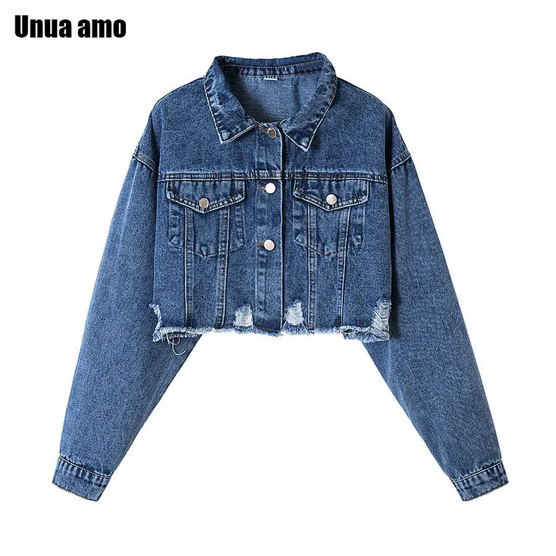 Unua amo Streetwear Frayed Holes Denim Jacket For Women Fashion Wild Casual Spring Autumn Basic Cropped Coat Jean Jackets
Unua amo Streetwear Frayed Holes Denim Jacket For Women Fashion Wild Casual Spring Autumn Basic Cropped Coat Jean Jackets