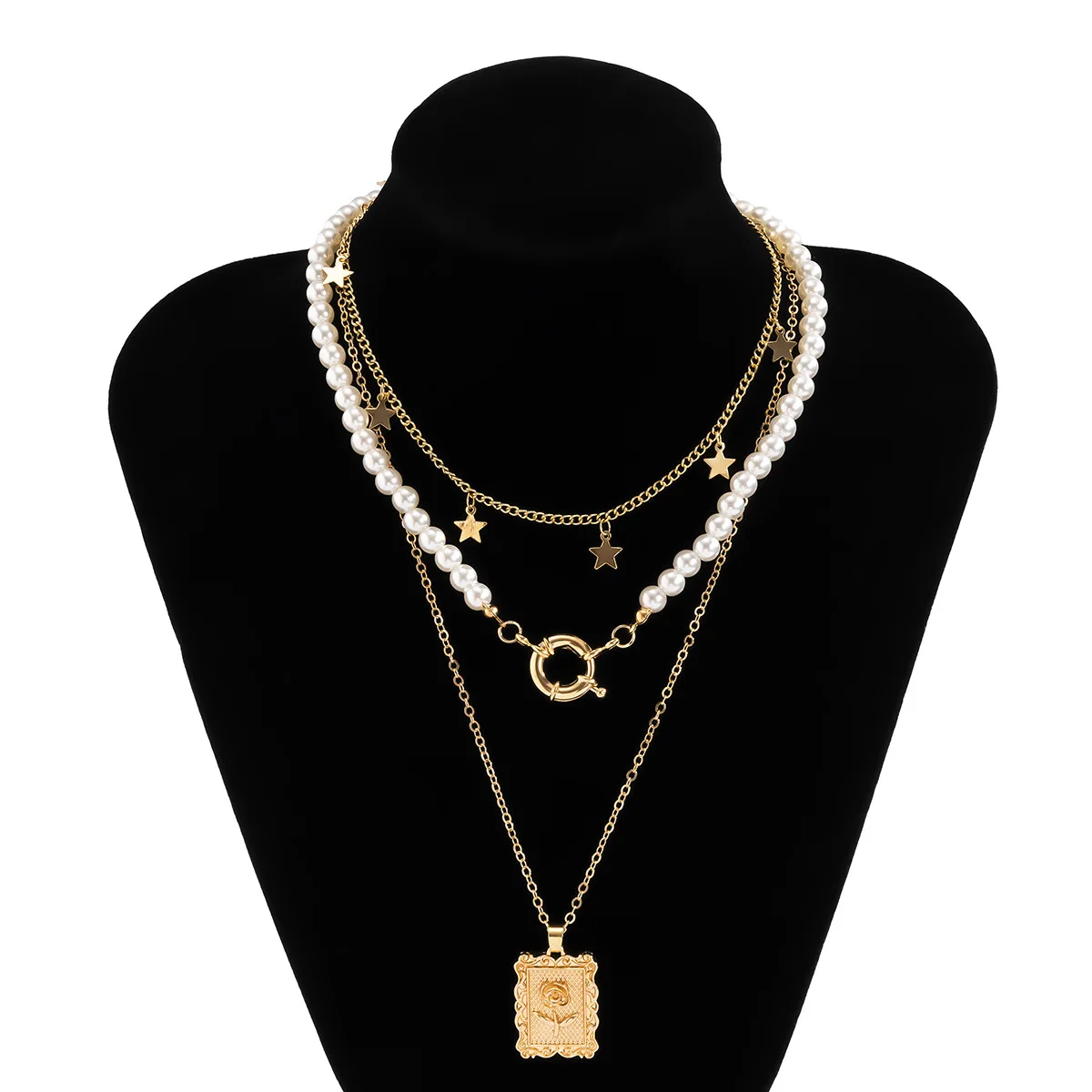 3Pcs/Set Geometric Rose Pedant Necklace for Women Baroque Bohemia Pearl Necklace Set Sweet Satr Tassel Choker Jewelry Gifts
3Pcs/Set Geometric Rose Pedant Necklace for Women Baroque Bohemia Pearl Necklace Set Sweet Satr Tassel Choker Jewelry Gifts