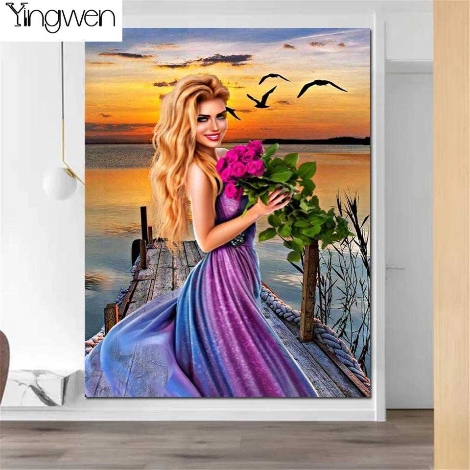 Beauty Women Full Diamond Embroidery 5D Diy Diamond Painting Diamond Mosaic Cross Stitch Kits Sea Scenery Wholesale Retail Gift
Beauty Women Full Diamond Embroidery 5D Diy Diamond Painting Diamond Mosaic Cross Stitch Kits Sea Scenery Wholesale Retail Gift