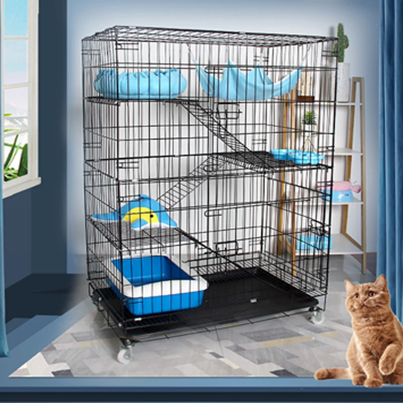 wholesale price Pet cat villa three layers large size indoor fold cattery articles cage With roller 
wholesale price Pet cat villa three layers large size indoor fold cattery articles cage With roller
