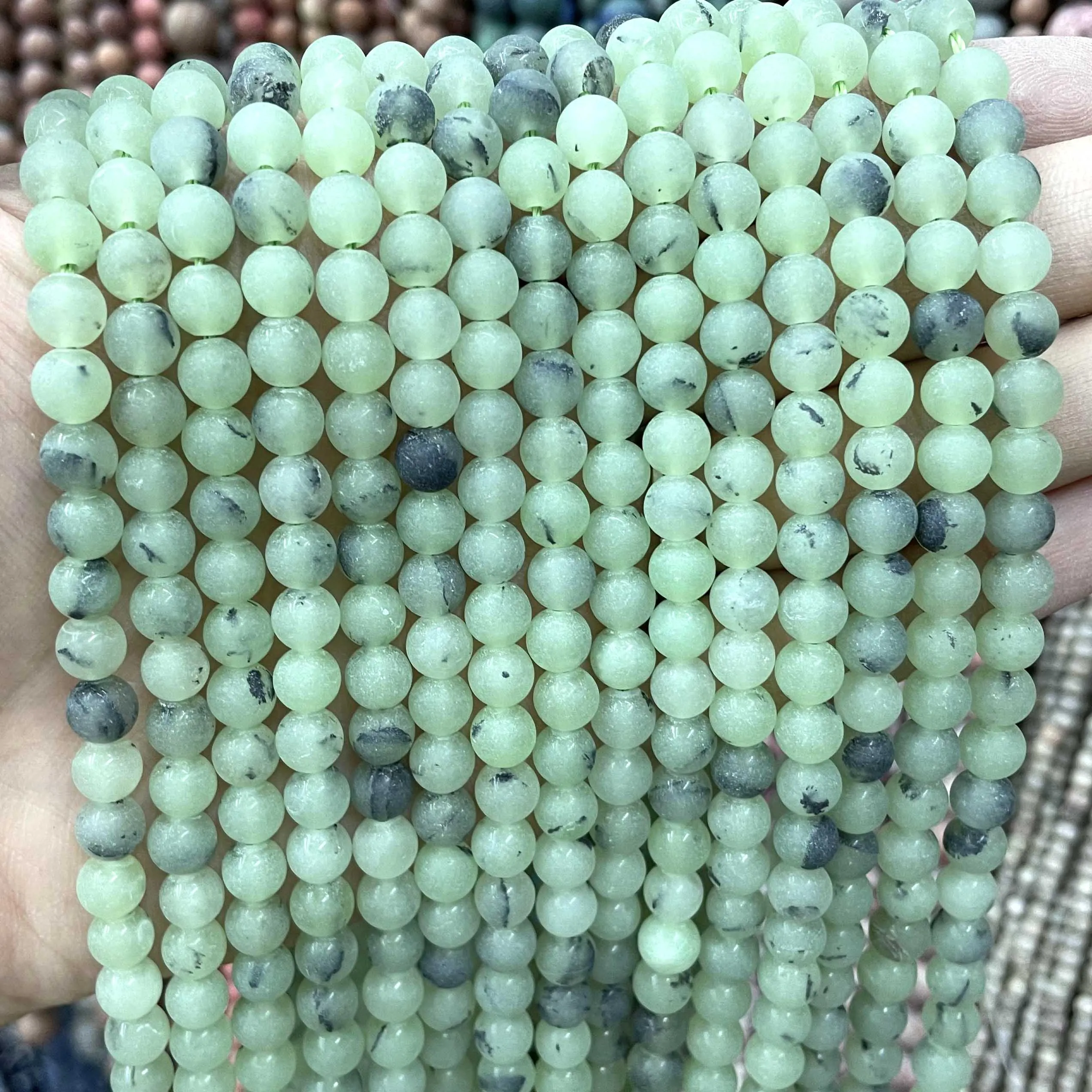 Matte Frosted Natural Stone Green Prehnites Quartzs Jades Round Loose Beads For Jewelry Making DIY Bracelets Necklaces 6/8/10mm
Matte Frosted Natural Stone Green Prehnites Quartzs Jades Round Loose Beads For Jewelry Making DIY Bracelets Necklaces 6/8/10mm