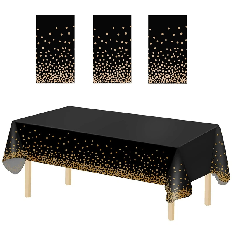 3 PCS Disposable Plastic Rectangle Gold Dot Tablecloths for Indoor or Outdoor Tables Party Christmas Weddings
3 PCS Disposable Plastic Rectangle Gold Dot Tablecloths for Indoor or Outdoor Tables Party Christmas Weddings