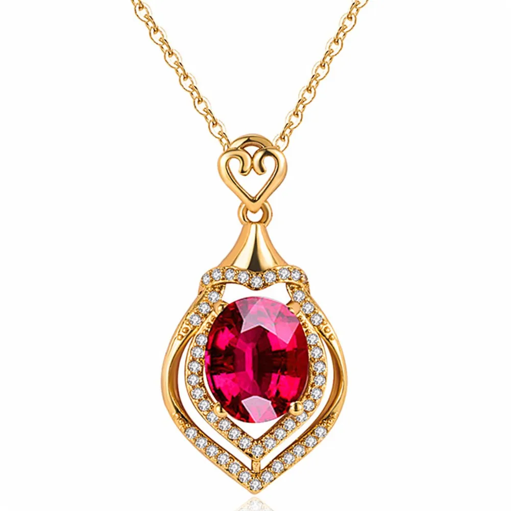 Fashion Luxury Gold Plated Women Necklace Petal with Oval Shiny Red Stone for Party Mother Girlfriend Gift Jewelry JDZ743
Fashion Luxury Gold Plated Women Necklace Petal with Oval Shiny Red Stone for Party Mother Girlfriend Gift Jewelry JDZ743