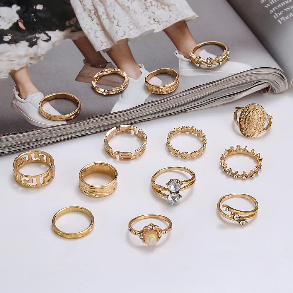 For Women Wedding Party Wholesale Ring Set Birthday Gifts Stylish Hollow Leaf Geometric Irregular Carving Gold Color Coins Rings
For Women Wedding Party Wholesale Ring Set Birthday Gifts Stylish Hollow Leaf Geometric Irregular Carving Gold Color Coins Rings