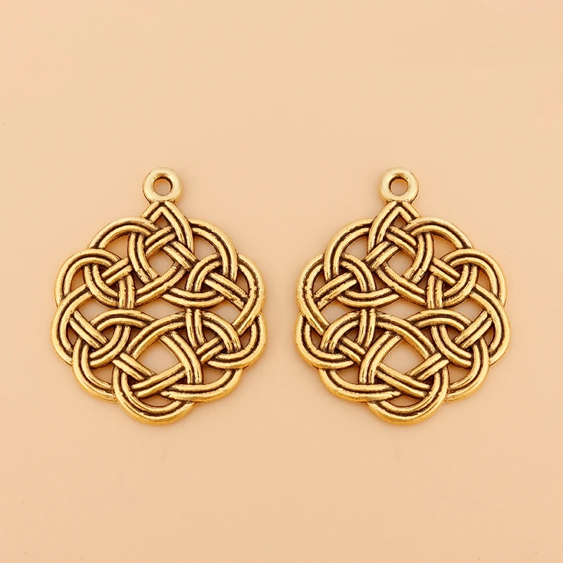 50pcs/Lot Antique Gold Color Celtics Chinese Knot Charms Pendants Double Sided for Necklace Jewelry Making 29x24mm
50pcs/Lot Antique Gold Color Celtics Chinese Knot Charms Pendants Double Sided for Necklace Jewelry Making 29x24mm