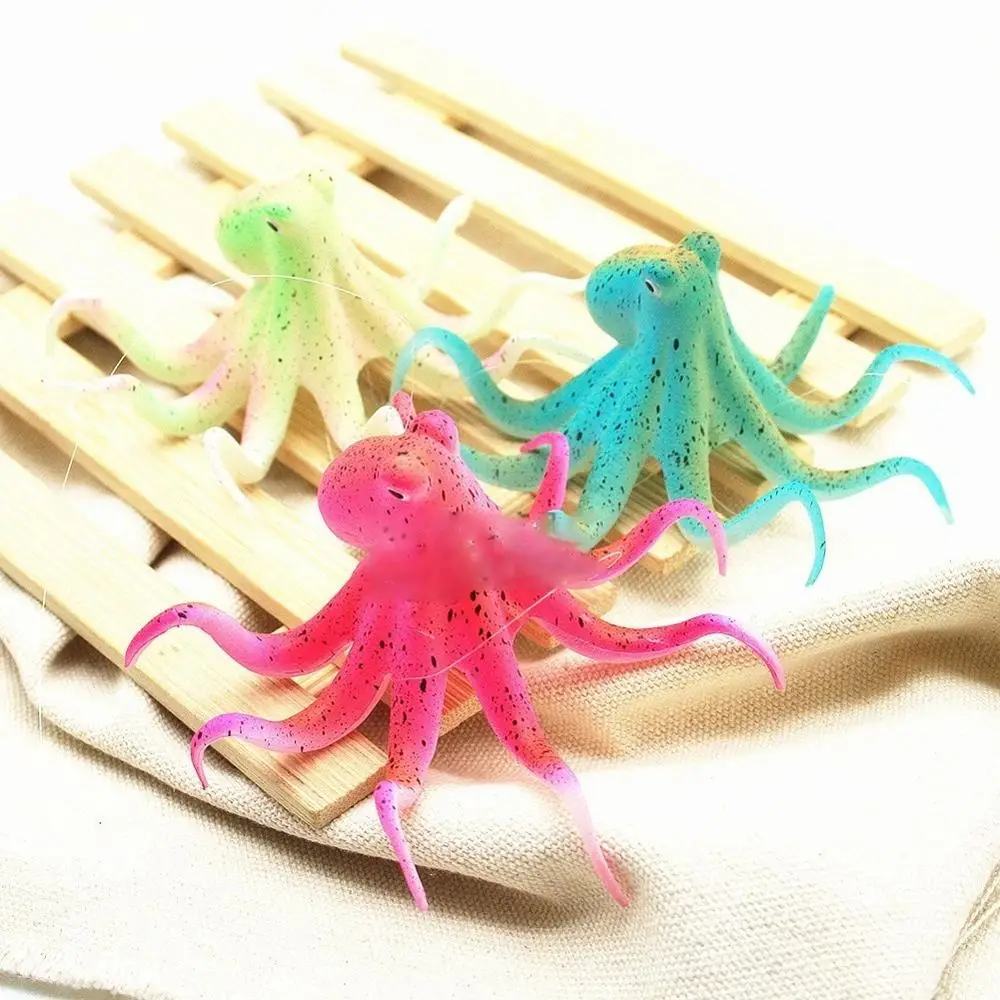 Фото Имитация из силикона осьминог с присоской аквариумные украшения для