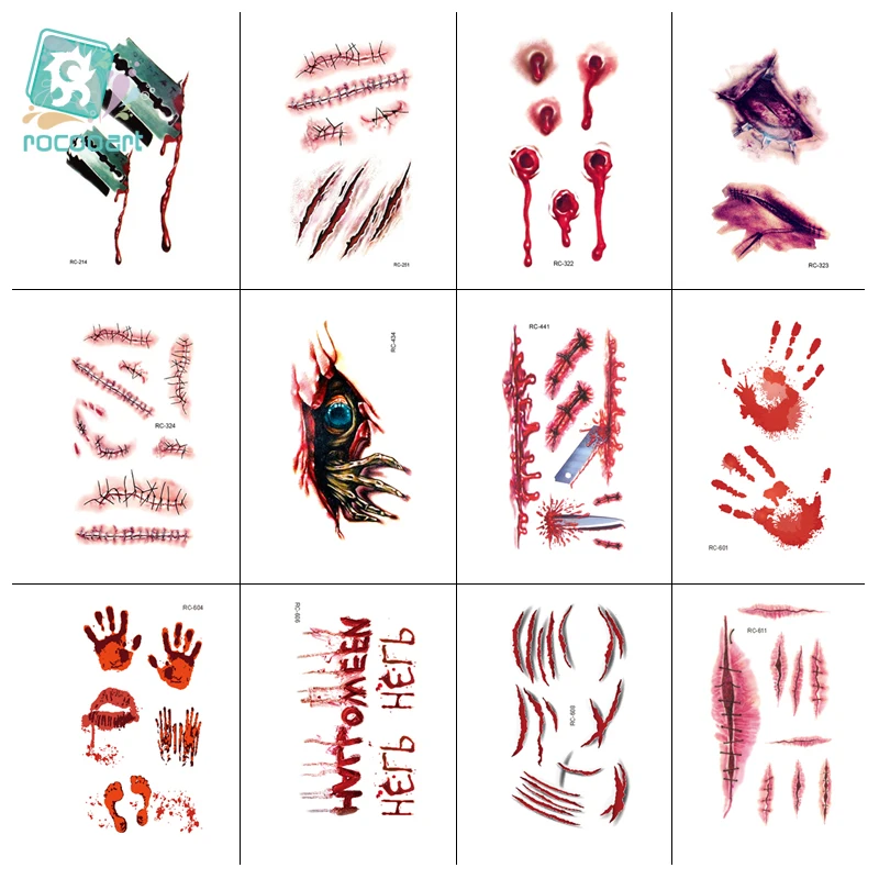 Rocooart 12Pcs Wholesale 105x60mm Halloween Festival Body Decoration Temporary Horror Tatuajes Sticker For Kids Girls Art Tattoo
Rocooart 12Pcs Wholesale 105x60mm Halloween Festival Body Decoration Temporary Horror Tatuajes Sticker For Kids Girls Art Tattoo