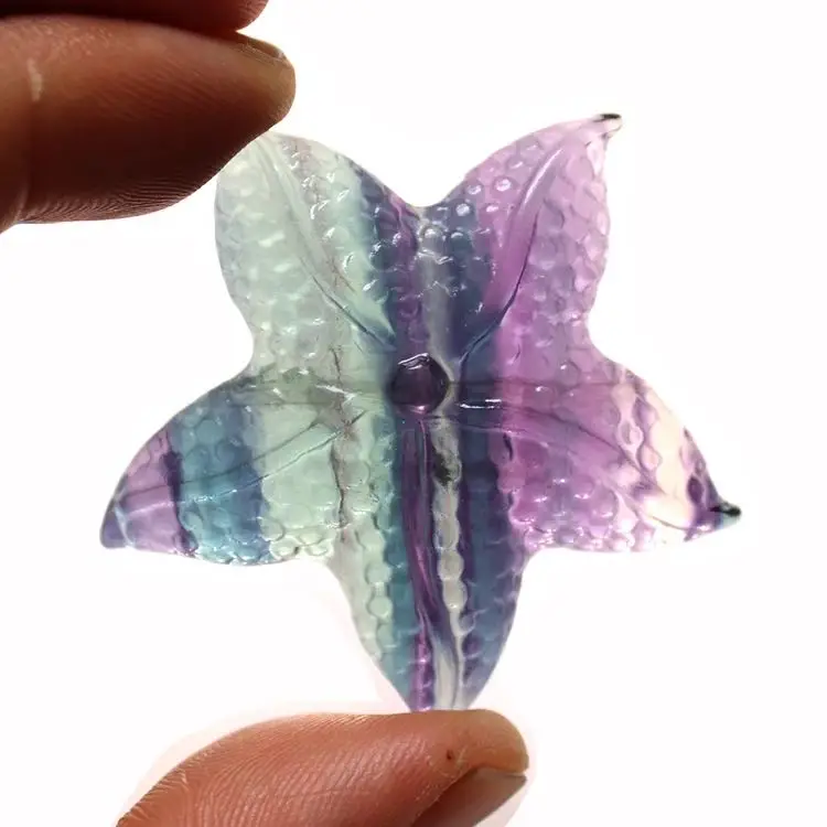 MOKAGY Hand Carved Natural Rainbow Fluorite Quartz Crystal Starfish for Craft 1pc
MOKAGY Hand Carved Natural Rainbow Fluorite Quartz Crystal Starfish for Craft 1pc