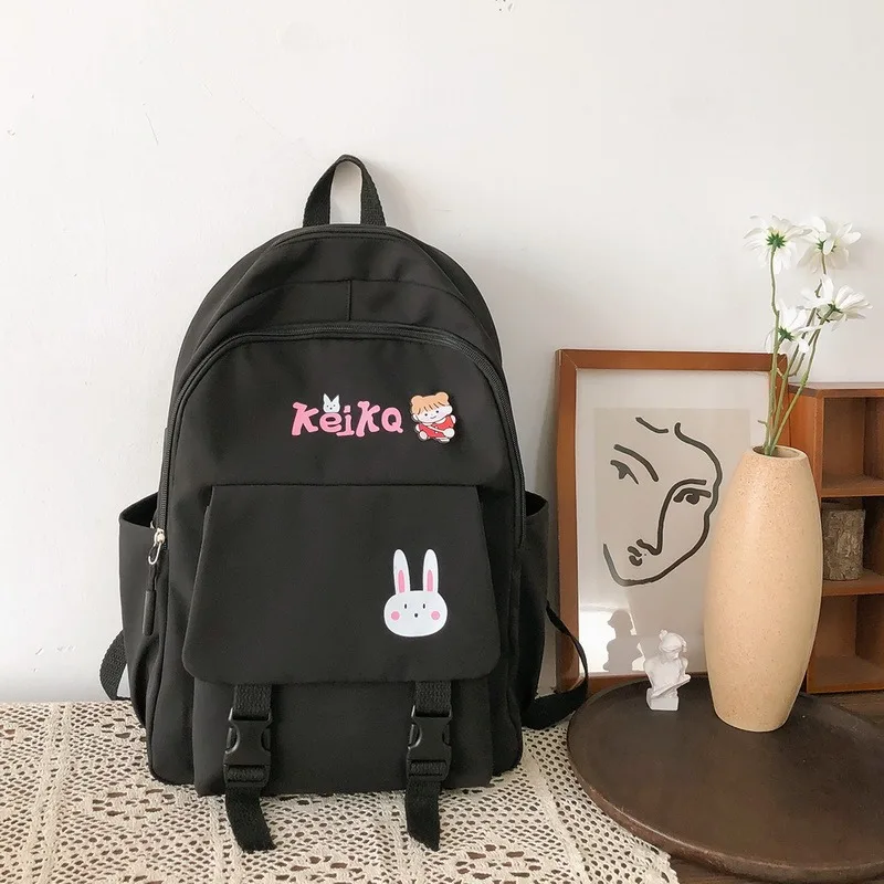Kawaii Nylon Women Backpack Fashion Waterproof Rucksack for Teen Girls School Bag Cute Student Bookbag Travel Mochila