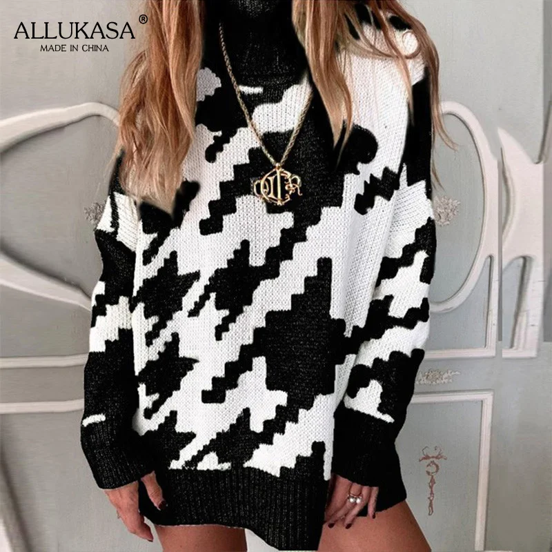 2020 geometric print knitted sweater women casual houndstooth ladies pullover sweater women fall/winter retro oversized sweater
2020 geometric print knitted sweater women casual houndstooth ladies pullover sweater women fall/winter retro oversized sweater