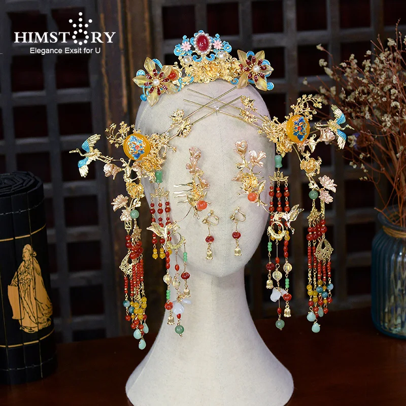 HIMSTORY Romantic Chinese Vintage Wedding Bridal Hair Accessory Traditional Gold Color Flower Bride Hair Combs Tiaras Hairwear
HIMSTORY Romantic Chinese Vintage Wedding Bridal Hair Accessory Traditional Gold Color Flower Bride Hair Combs Tiaras Hairwear