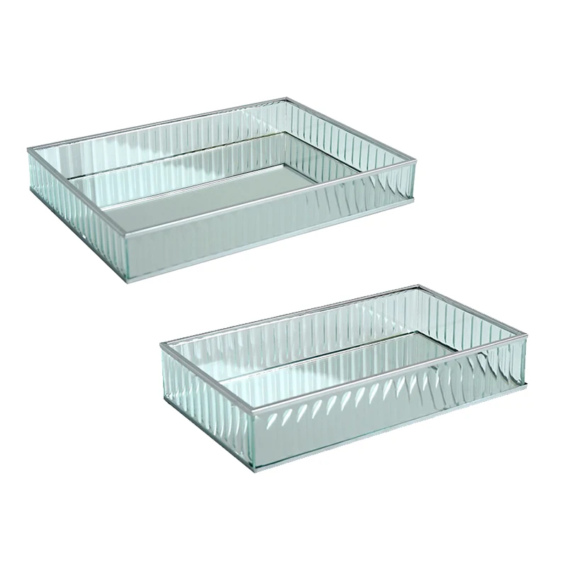 Multifunction Glass Mirror Tray Silver Metal Edge Red Wine Plate Decorating Storage Tray Cake Tools Home Decoration
Multifunction Glass Mirror Tray Silver Metal Edge Red Wine Plate Decorating Storage Tray Cake Tools Home Decoration