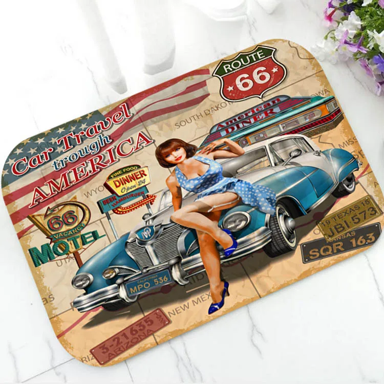 Vintage Route 66 Poster Door Mat Old American Route 66 Hot Girl Beauty Doormats Bathroom Mat Kitchen Rugs Living Room Carpet
Vintage Route 66 Poster Door Mat Old American Route 66 Hot Girl Beauty Doormats Bathroom Mat Kitchen Rugs Living Room Carpet