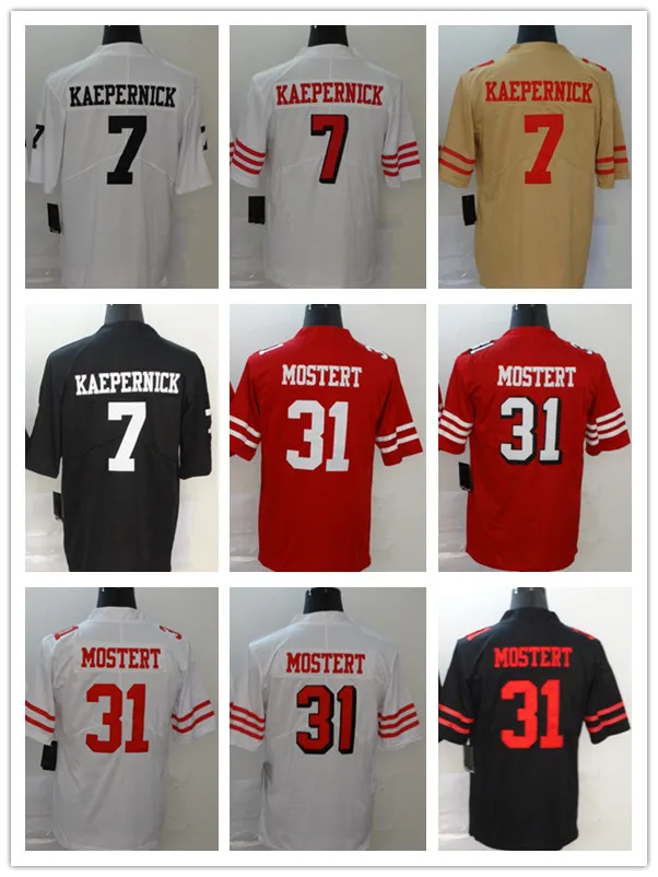 San Francisco Football Jersey Men's #7 KAEPERNICK #31 MOSTERT jerseys Women's luxury brand Youth with LOGO Can be customized
San Francisco Football Jersey Men's #7 KAEPERNICK #31 MOSTERT jerseys Women's luxury brand Youth with LOGO Can be customized