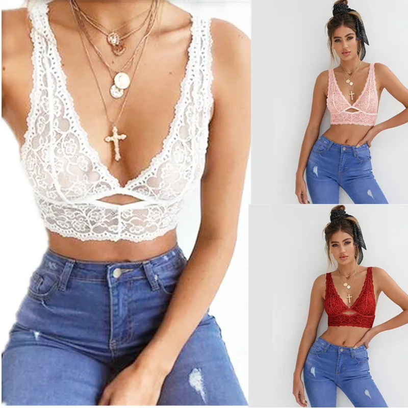 Женский кружевной топ с глубоким V-образным вырезом
Женский кружевной топ с глубоким V-образным вырезом