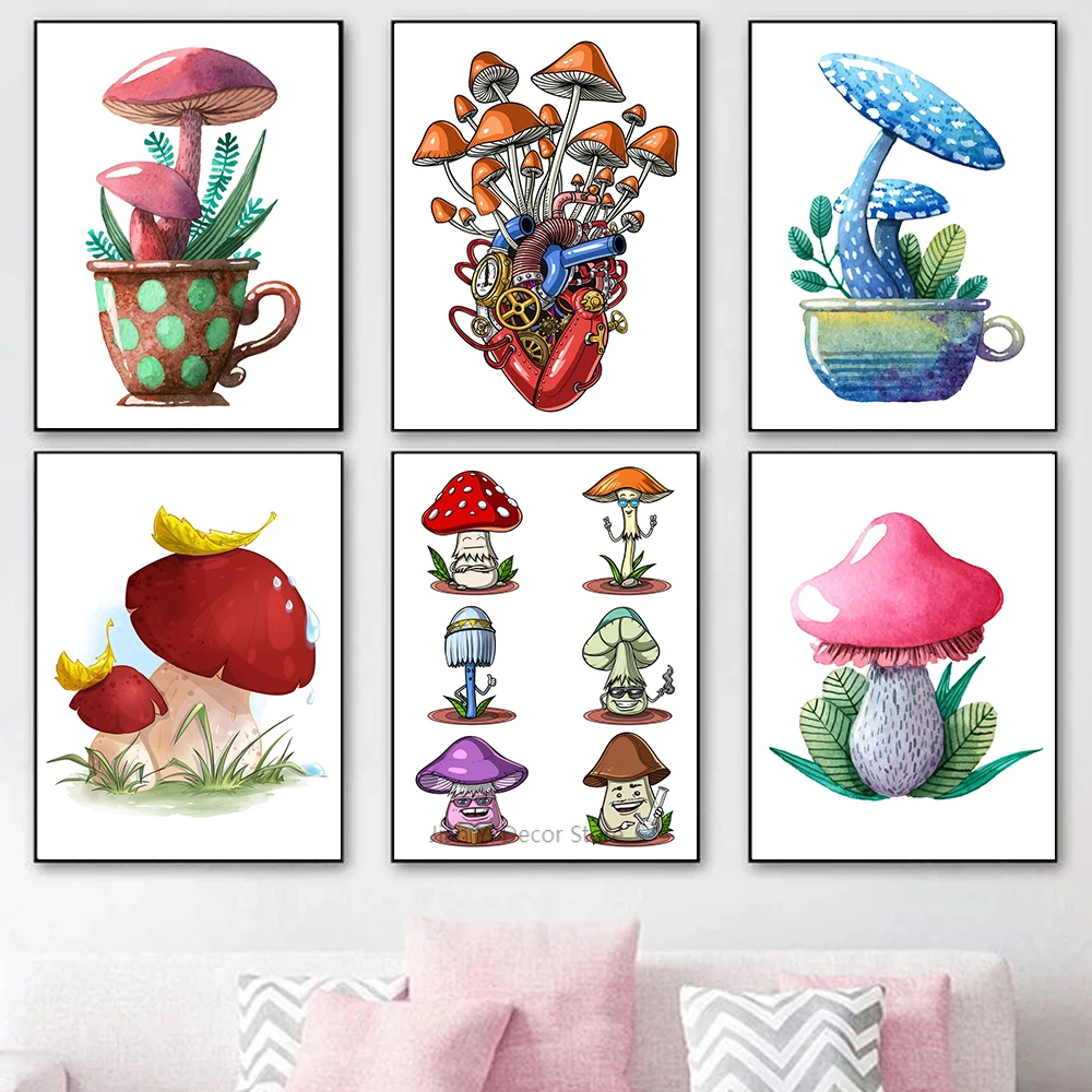 Abstract Mushroom Poster Paintings for Kids Room Cartoon Wall Art Prints for Bedroom Frameless Interior Picture
Abstract Mushroom Poster Paintings for Kids Room Cartoon Wall Art Prints for Bedroom Frameless Interior Picture