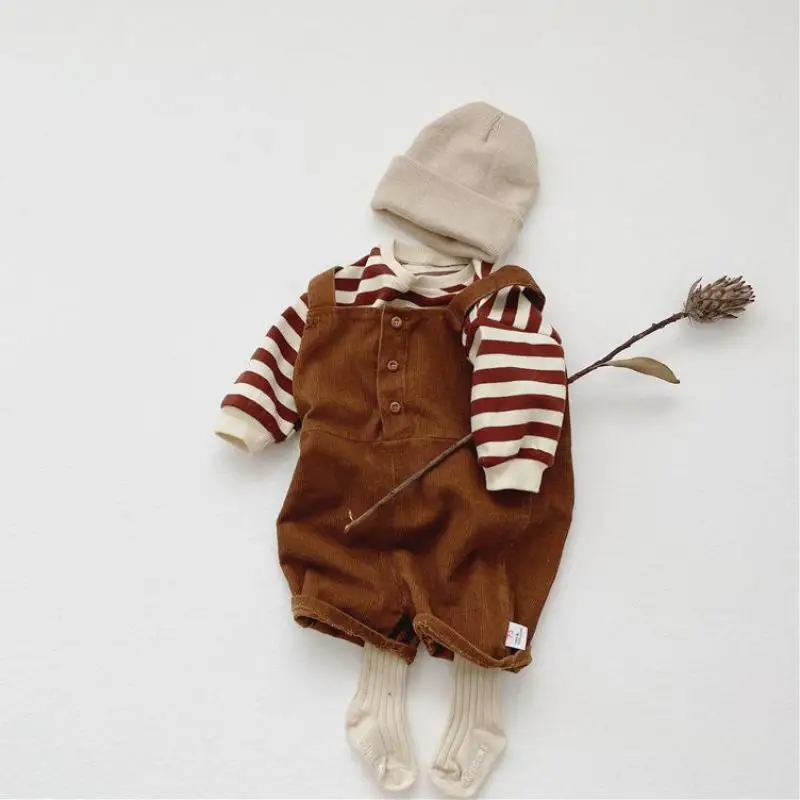 2021 New Baby Boy Clothes Set Striped Sweatshirt + Corduroy Jumpsuit 2pcs Autumn Kids Long Sleeve Set Loose Infant Overalls Suit
2021 New Baby Boy Clothes Set Striped Sweatshirt + Corduroy Jumpsuit 2pcs Autumn Kids Long Sleeve Set Loose Infant Overalls Suit
