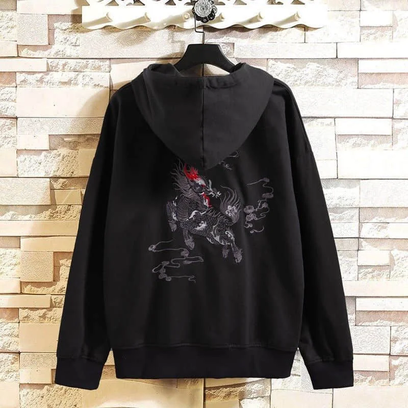 Sportswear Men's and Women's Autumn-winter Tops Chinese Aesthetic Student Qilin Hooded Oversized Jacket Youth Clothing Harajuku
Sportswear Men's and Women's Autumn-winter Tops Chinese Aesthetic Student Qilin Hooded Oversized Jacket Youth Clothing Harajuku