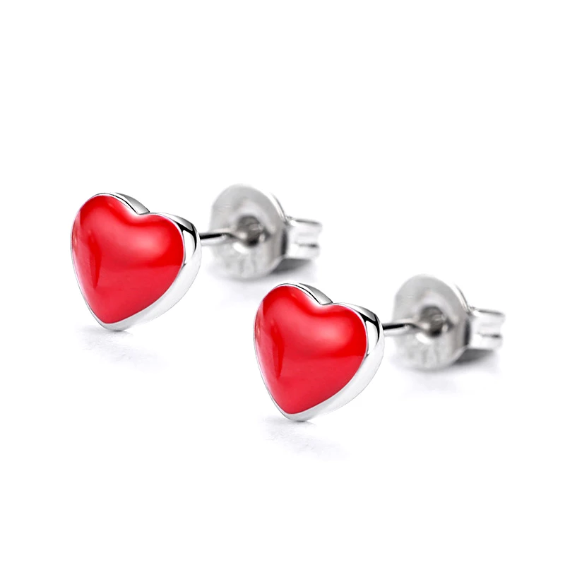 YiChong Romantic Mini Red Heart Stud Earrings Silver Color Oil Piercing For Women Chic Wedding Gift Girls Accessories
YiChong Romantic Mini Red Heart Stud Earrings Silver Color Oil Piercing For Women Chic Wedding Gift Girls Accessories