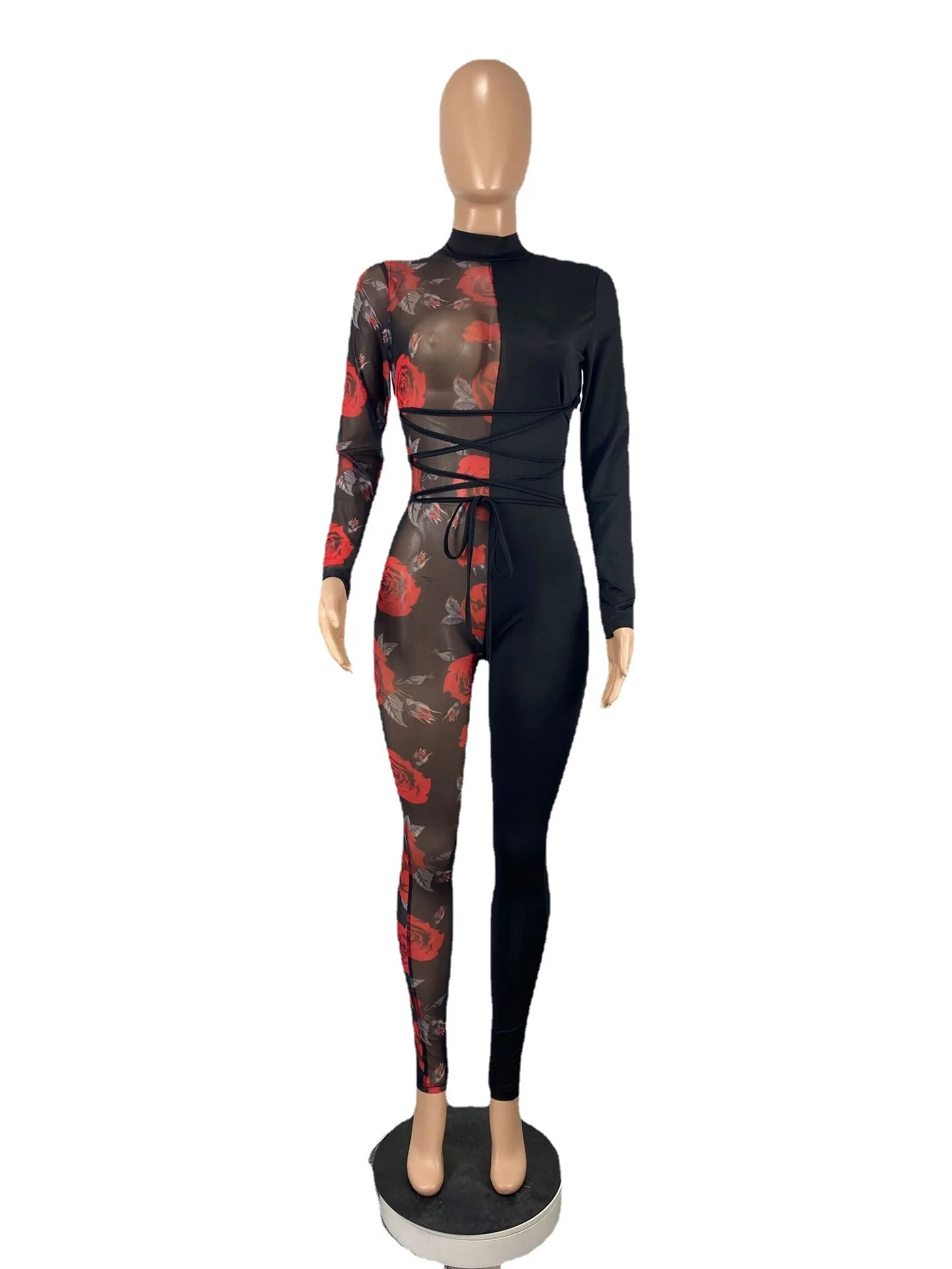 Echoine Sexy Sheer Mesh Rose Print Jumpsuit Skinny Patchwork Party Clubwear Outfits Rompers Lace Up Bandage Playsuit Streetwear
Echoine Sexy Sheer Mesh Rose Print Jumpsuit Skinny Patchwork Party Clubwear Outfits Rompers Lace Up Bandage Playsuit Streetwear