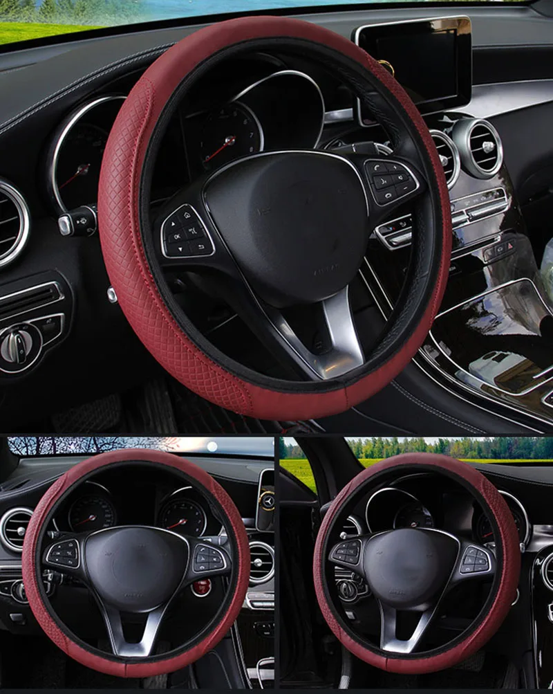 Car Universal Steering Wheel Cover Microfiber Breathable Non-Slip Cover Sports Steering Wheel Cover Four Seasons General Purpose 
Car Universal Steering Wheel Cover Microfiber Breathable Non-Slip Cover Sports Steering Wheel Cover Four Seasons General Purpose