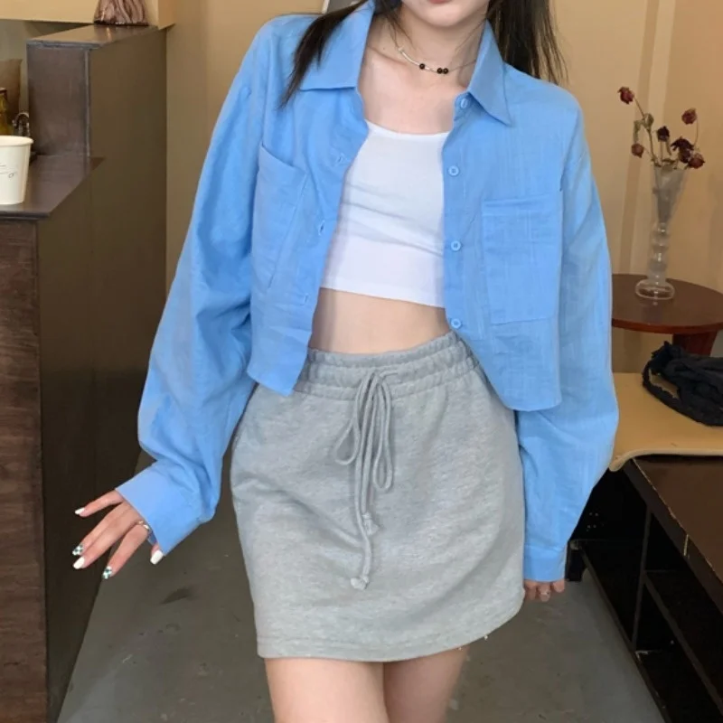 Loose Short Retro Sun Protection Shirt Coat Thin Early Autumn Midriff-Baring Long Sleeve Shirt Sweet and Spicy Top
Loose Short Retro Sun Protection Shirt Coat Thin Early Autumn Midriff-Baring Long Sleeve Shirt Sweet and Spicy Top