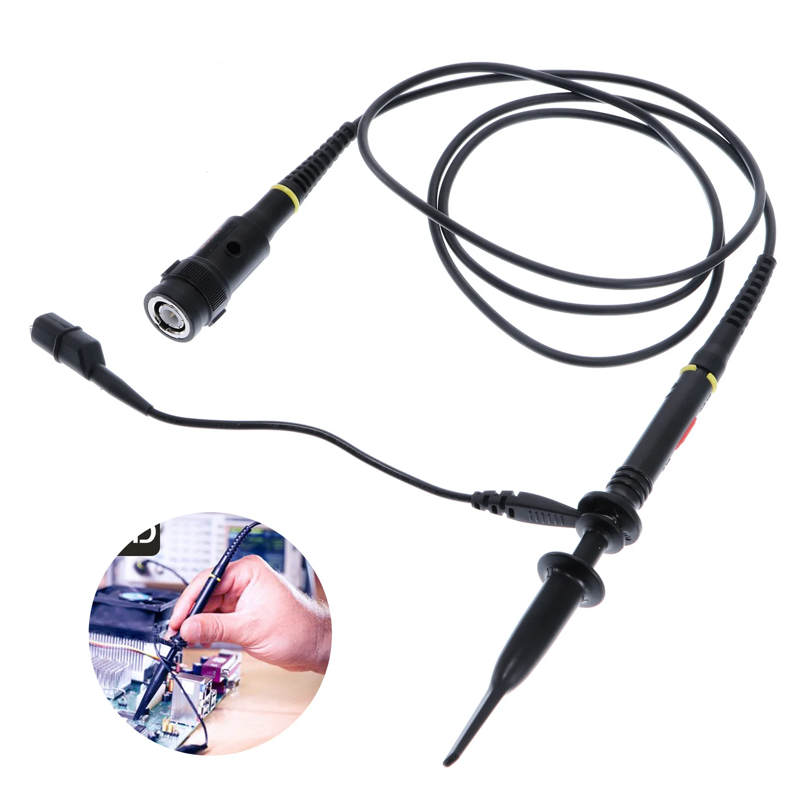 P2200 Digital Oscilloscope Probe X1/X10 200MHz Osciloscopio Test Probes w/ 8 Rings for Tektronix Osciiloscope BNC Test 110cm
P2200 Digital Oscilloscope Probe X1/X10 200MHz Osciloscopio Test Probes w/ 8 Rings for Tektronix Osciiloscope BNC Test 110cm