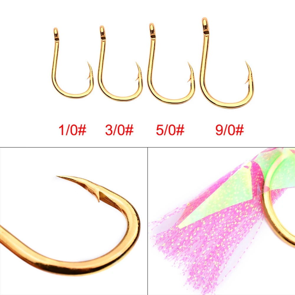 5Pcs/lot Gold Single Fishing Hooks 1/0# 3/0# 5/0# High Carbon Steel Jig Hook Offset Assist Hooks For Bass Pike Fishing Tackle
5Pcs/lot Gold Single Fishing Hooks 1/0# 3/0# 5/0# High Carbon Steel Jig Hook Offset Assist Hooks For Bass Pike Fishing Tackle