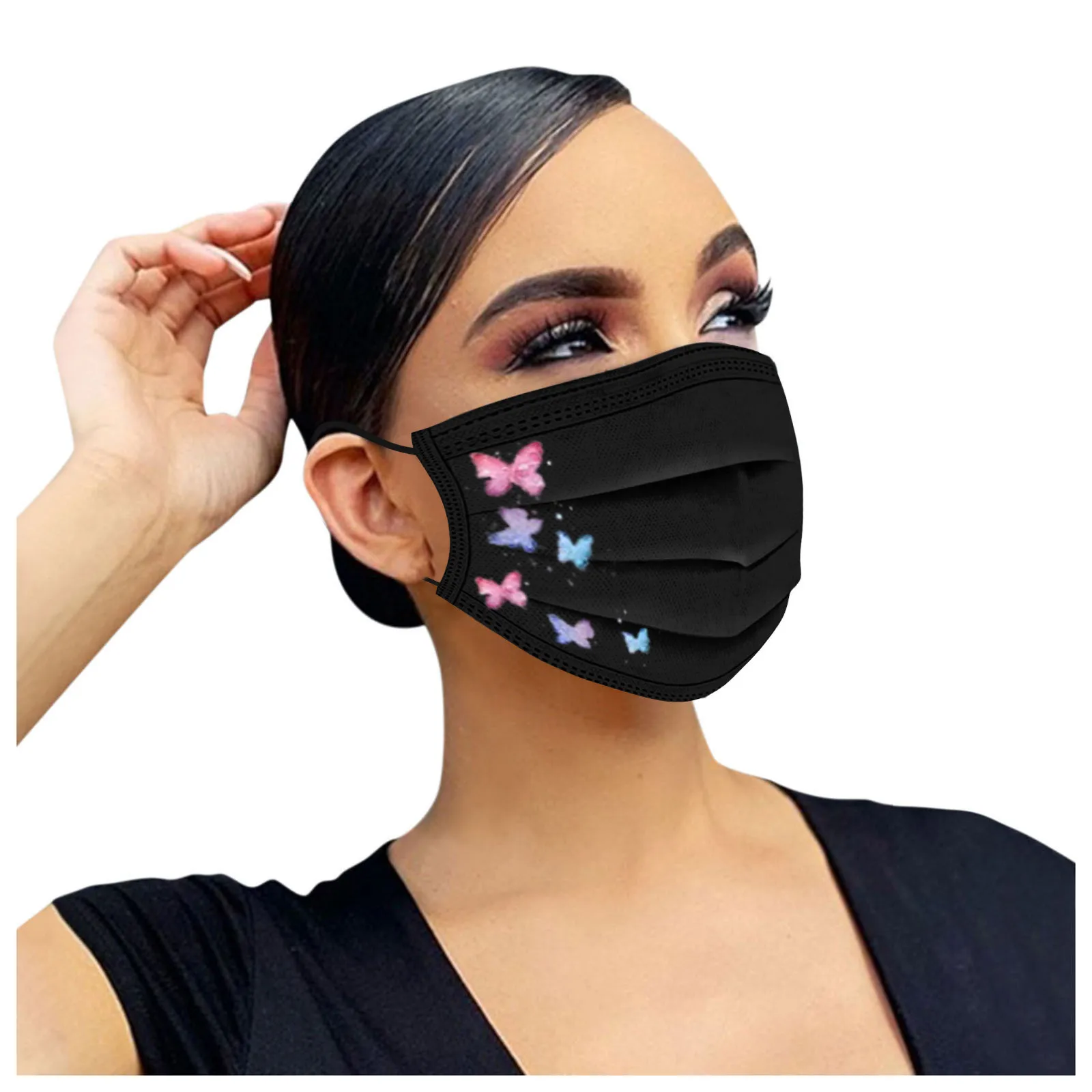 100PC Adult Mask Black butterfly print 3-layer protection Disposable Ear Loop Dustproof Windproof Face Outdoor Facemask Face
100PC Adult Mask Black butterfly print 3-layer protection Disposable Ear Loop Dustproof Windproof Face Outdoor Facemask Face