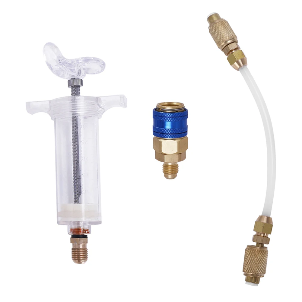 New A/C Oil/Dye Injector 30Ml 1 Oz With Low Side Quick Coupler Adapter 1/4 SAE For Air Conditioning Automotive Oiler Syringe
New A/C Oil/Dye Injector 30Ml 1 Oz With Low Side Quick Coupler Adapter 1/4 SAE For Air Conditioning Automotive Oiler Syringe